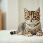 cat laying in bed