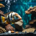 exotic fish on a fish tank