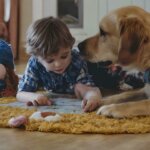 dog and child