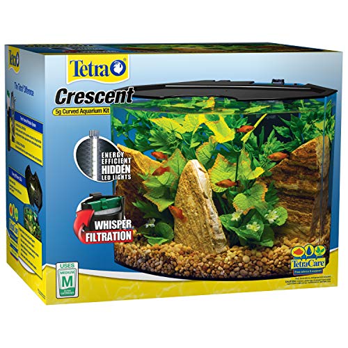 Tetra Crescent aquarium Kit 5 Gallons, Curved-Front Tank With LEDs