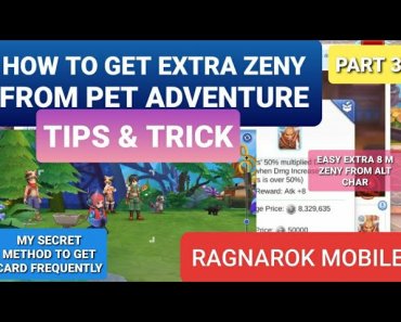 EXTRA ZENY FROM PET ADVENTURE | EASY WAY TO GET CARD | TIPS & TRICK | RAGNAROK MOBILE