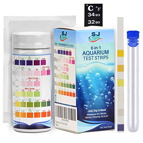 6 in 1 Aquarium Test Strips with Thermometer | Fast & Accurate Water Quality Testing Kit for...