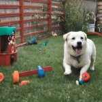 Dog in the backyard