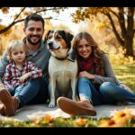 family with dog