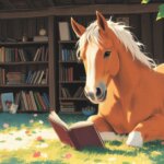 a horse reading a book