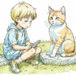 kid mourning a cat