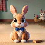 rabbit with bow