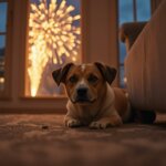 dog and fireworks