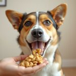 dog eating healthy snacks