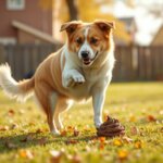 dog kicking poop